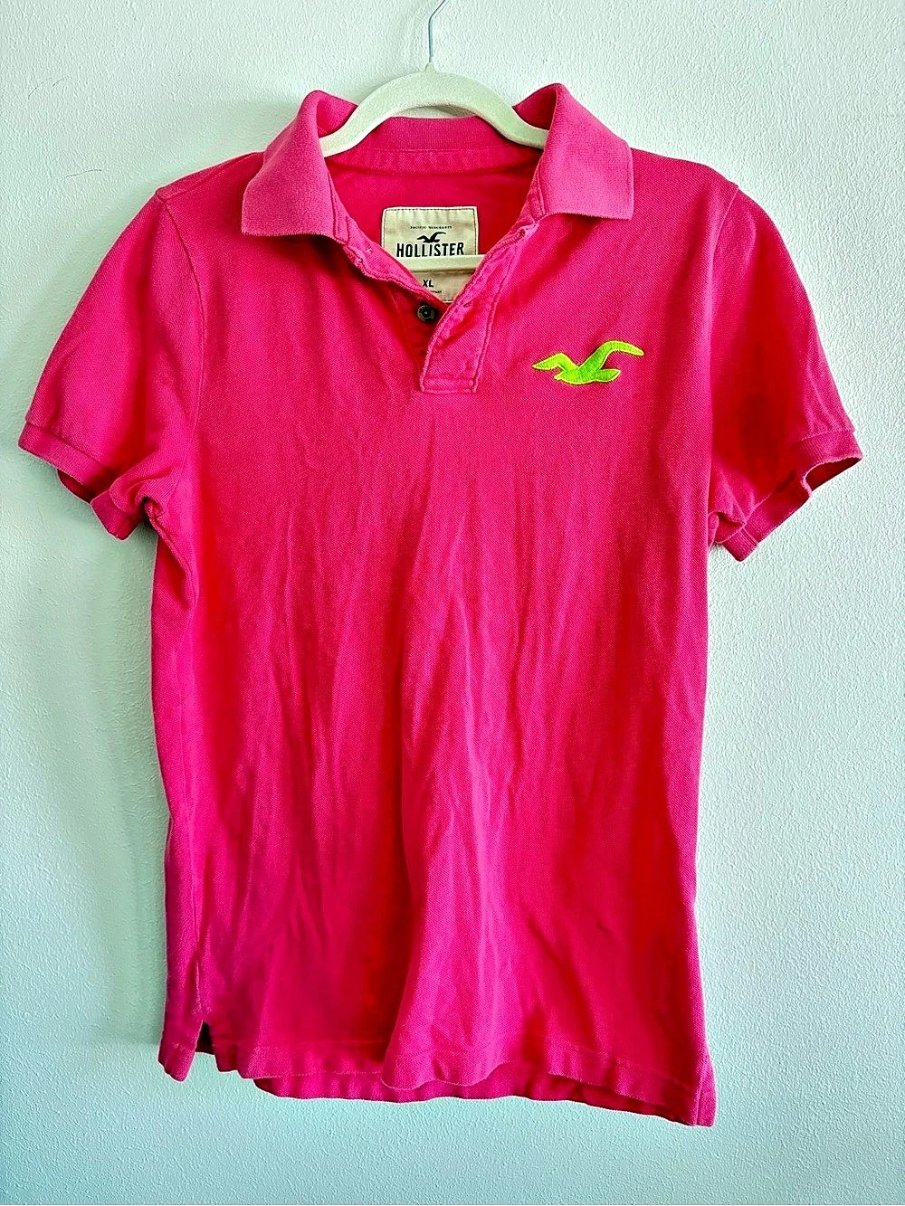 Hollister Pink Cotton Polo Size XL